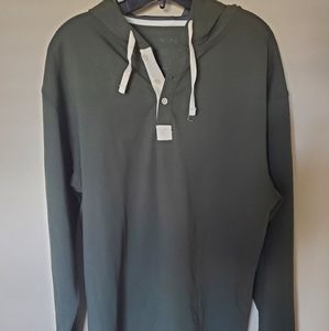 Men's BYLT Drop-Cut Hooded Henley, Size: XL